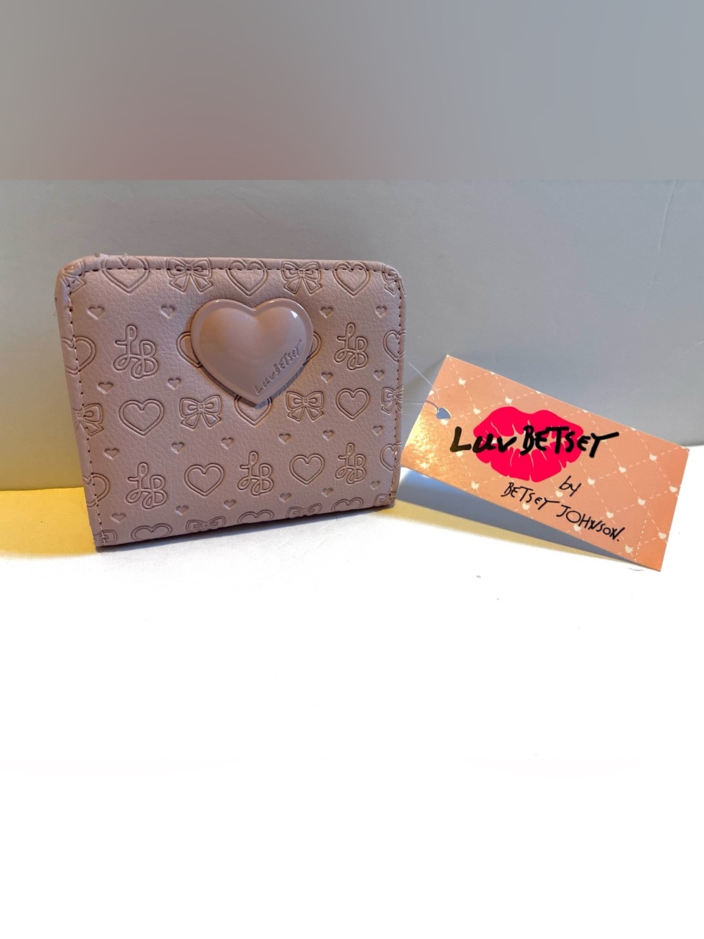 Betsey Johnson Pink Heart-Embossed  Wallet